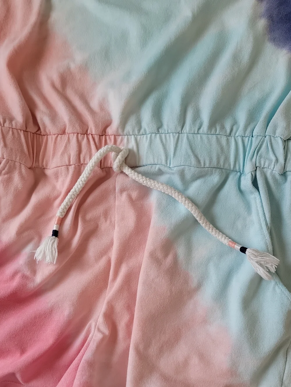 Justice Girls Romper Pastel Pink Blue Tie Dye Elastic Waist Size 10